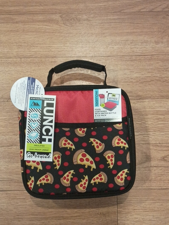 Other - Kids Pizza Print Insulated Lunch Bag - Red and Black